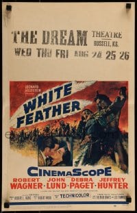 9f513 WHITE FEATHER WC 1955 art of Robert Wagner & Native American Debra Paget!