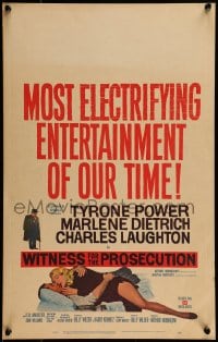 9f516 WITNESS FOR THE PROSECUTION WC 1958 Billy Wilder, Tyrone Power, Marlene Dietrich, Laughton