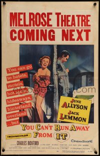 9f518 YOU CAN'T RUN AWAY FROM IT WC 1956 Jack Lemmon & Allyson in remake of It Happened One Night!