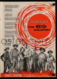 9f007 BIG COUNTRY pressbook 1958 Gregory Peck, Charlton Heston, Jean Simmons, William Wyler classic