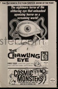 9f014 CRAWLING EYE/COSMIC MONSTERS pressbook 1958 the science fiction shock show of the year!