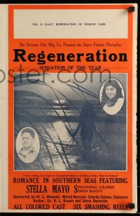 9f046 REGENERATION pressbook 1923 South Seas all-colored romance, 2 different full size WC images!