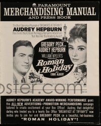 9f047 ROMAN HOLIDAY pressbook R1962 Audrey Hepburn & Gregory Peck, directed by William Wyler!
