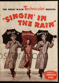 9f048 SINGIN' IN THE RAIN pressbook 1952 best art of Gene Kelly, Donald O'Connor & Debbie Reynolds!