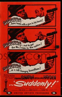 9f053 SUDDENLY pressbook 1954 would-be savage sensation-hungry Presidential assassin Frank Sinatra!