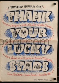 9f054 THANK YOUR LUCKY STARS pressbook 1943 Errol Flynn, Humphrey Bogart, Bette Davis & more!