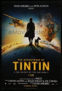 9g110 ADVENTURES OF TINTIN int'l teaser DS 1sh 2011 Spielberg's CGI version of the Belgian comic!