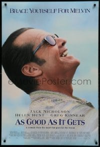 9g145 AS GOOD AS IT GETS int'l DS 1sh 1998 great close up smiling image of Jack Nicholson as Melvin!