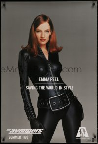 9g147 AVENGERS teaser 1sh 1998 sexy Uma Thurman as Emma Peel - saving the world in style!