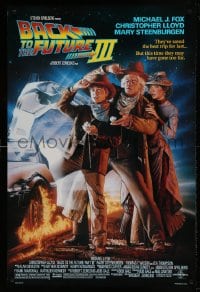 9g152 BACK TO THE FUTURE III DS 1sh 1990 Michael J. Fox, Chris Lloyd, Drew Struzan art!