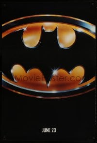 9g157 BATMAN teaser 1sh 1989 directed by Tim Burton, cool image of Bat logo, matte finish!