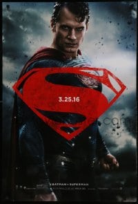 9g175 BATMAN V SUPERMAN teaser DS 1sh 2016 waist-high image of Henry Cavill in title role!