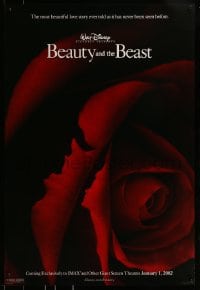 9g181 BEAUTY & THE BEAST IMAX advance DS 1sh R2002 Walt Disney cartoon classic, art of cast in rose!