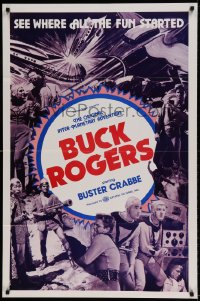 9g224 BUCK ROGERS 1sh R1966 Buster Crabbe sci-fi serial, see where all the fun started!