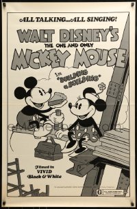 9g226 BUILDING A BUILDING 1sh R1974 Walt Disney, Mickey & Minnie Mouse on construction site!
