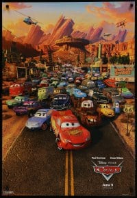 9g235 CARS advance 1sh 2006 Walt Disney Pixar animated automobile racing, great cast image!