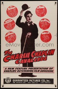 9g239 CHARLIE CHAPLIN CAVALCADE 1sh R1940s The Fireman, Behind the Screen, cool art of Chaplin!
