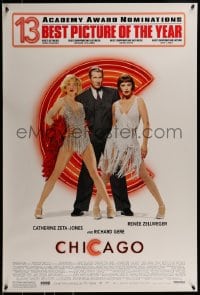 9g241 CHICAGO 1sh 2002 Zellweger & Zeta-Jones, Gere, 13 nominations, wacky switched credits!