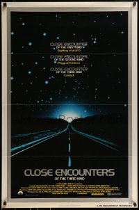 9g249 CLOSE ENCOUNTERS OF THE THIRD KIND 1sh 1977 Spielberg's sci-fi classic, silver border design