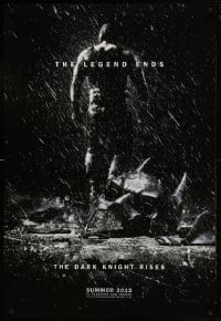 9g282 DARK KNIGHT RISES teaser DS 1sh 2012 Tom Hardy as Bane, cool image of broken mask in the rain!