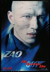 9g026 DIE ANOTHER DAY teaser 1sh 2002 James Bond 007, close-up image of scarred Rick Yune as Zao!