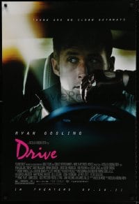 9g304 DRIVE advance 1sh 2011 cool image of Ryan Gosling in car, directed by Nicolas Winding Refn!