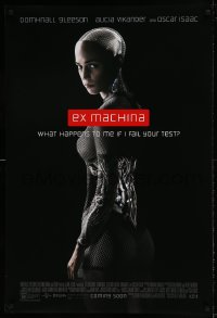 9g329 EX MACHINA advance DS 1sh 2015 great image of sexy Alicia Vikander as the humanoid robot Ava!