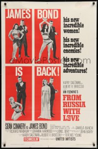 9g001 FROM RUSSIA WITH LOVE style B 1sh 1964 Sean Connery as Ian Fleming's James Bond is back!