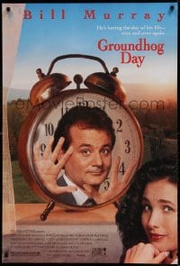 9g410 GROUNDHOG DAY DS 1sh 1993 Bill Murray, Andie MacDowell, directed by Harold Ramis!