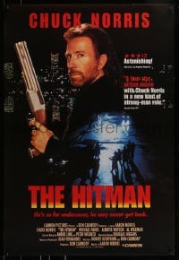 9g435 HITMAN int'l 1sh 1991 Chuck Norris, he's so far undercover, he may never get back!