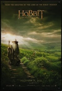 9g436 HOBBIT: AN UNEXPECTED JOURNEY teaser DS 1sh 2012 cool image of Ian McKellen as Gandalf!