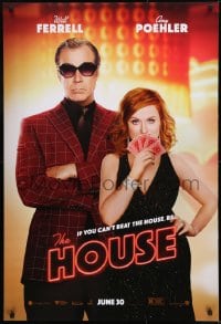 9g446 HOUSE teaser DS 1sh 2017 great image of Will Ferrell and Amy Poehler holding poker cards!
