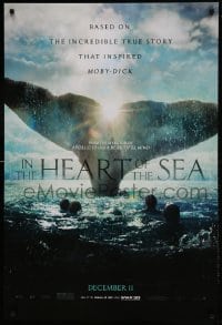 9g462 IN THE HEART OF THE SEA teaser DS 1sh 2015 December style, Ron Howard, huge whale tail!
