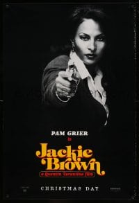 9g497 JACKIE BROWN teaser 1sh 1997 Quentin Tarantino, cool image of Pam Grier in title role!