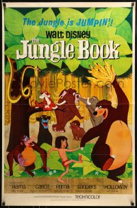9g517 JUNGLE BOOK 1sh 1967 Disney classic, great cartoon image of Mowgli & his friends!