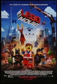 9g564 LEGO MOVIE advance DS 1sh 2014 the story of a nobody who saved everybody!