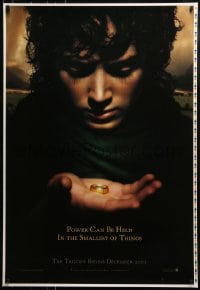 9g585 LORD OF THE RINGS: THE FELLOWSHIP OF THE RING printer's test teaser DS 1sh 2001 Frodo w/ Ring!