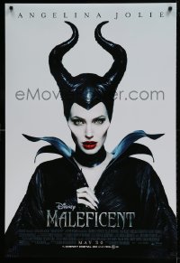 9g609 MALEFICENT advance DS 1sh 2014 cool close-up image of sexy Angelina Jolie in title role!