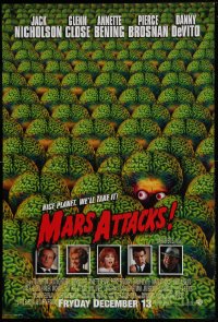 9g615 MARS ATTACKS! int'l advance 1sh 1996 directed by Tim Burton, great image of brainy aliens!