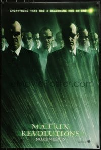 9g624 MATRIX REVOLUTIONS teaser DS 1sh 2003 image of Hugo Weaving as many Agent Smiths!