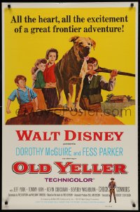 9g687 OLD YELLER int'l 1sh R1974 McGuire, Parker, great art of Walt Disney's classic canine!
