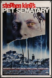 9g710 PET SEMATARY 1sh 1989 Stephen King's best selling thriller, cool graveyard image!