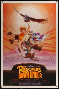 9g744 RESCUERS DOWN UNDER/PRINCE & THE PAUPER DS 1sh 1990 The Rescuers style, great image!