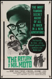 9g748 RETURN OF MR. MOTO 1sh 1965 Asian detective Henry Silva is now the famous secret agent!