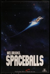 9g838 SPACEBALLS teaser 1sh 1987 Mel Brooks sci-fi Star Wars spoof, John Candy, Pullman!