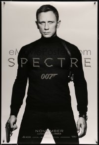 9g037 SPECTRE teaser DS 1sh 2015 cool image of Daniel Craig as James Bond 007 with gun!