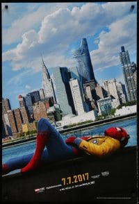9g849 SPIDER-MAN: HOMECOMING teaser DS 1sh 2017 Tom Holland in the title role, New York City!