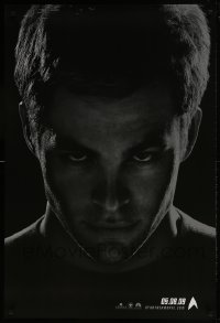 9g855 STAR TREK teaser DS 1sh 2009 close-up of Chris Pine as Captain Kirk over black background!
