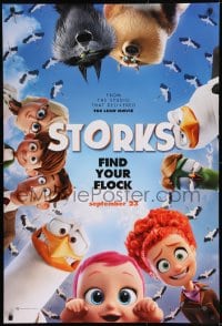 9g876 STORKS advance DS 1sh 2016 Stoller & Sweetland, voices of Andy Samburg and Aniston, wacky!