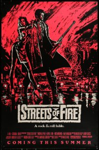 9g881 STREETS OF FIRE advance 1sh 1984 Walter Hill, cool pink dayglo Riehm art!
